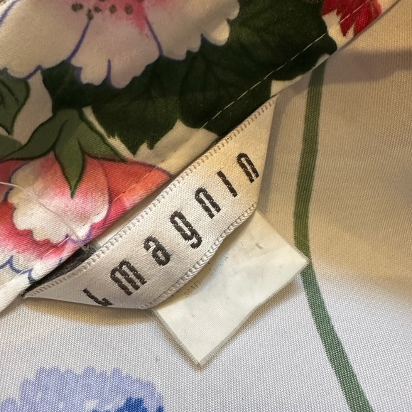 L Magnin white robe with floral Print Kaftan Size  o/s  (A03) - Picture 9 of 10